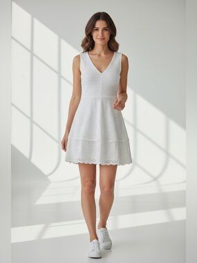 Cupcakes & Cashmere white eyelet lace dress size 6